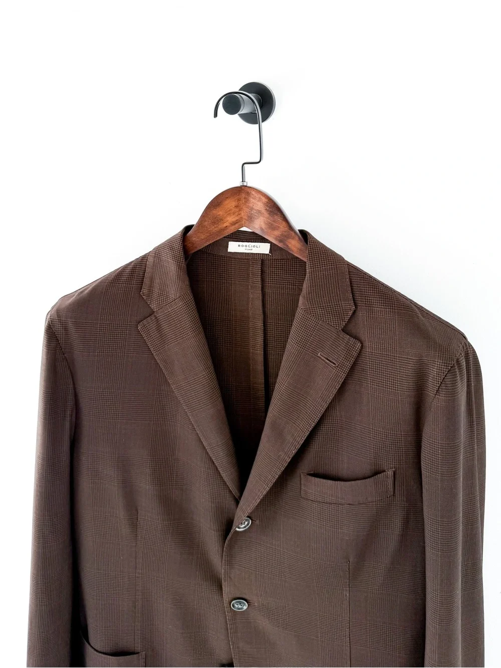 Boglioli K Jacket Brown Glen Plaid Men's Blazer Italian Wool Sport Coat Men's